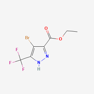 molecular formula C7H6BrF3N2O2 B1389421 ethyl 4-bromo-5-(trifluoromethyl)-1H-pyrazole-3-carboxylate CAS No. 1240278-21-0