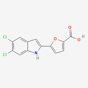 2-Furancarboxylic acid, 5-(5,6-dichloro-1H-indol-2-yl)-