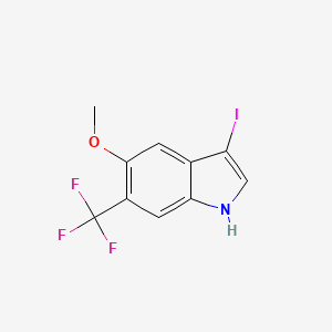 molecular formula C10H7F3INO B1389426 3-iodo-5-methoxy-6-(trifluoromethyl)-1H-indole CAS No. 1171918-93-6