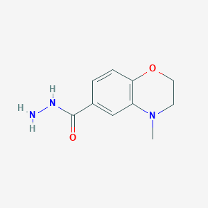 molecular formula C10H13N3O2 B1389431 4-methyl-3,4-dihydro-2H-1,4-benzoxazine-6-carbohydrazide CAS No. 1160474-78-1