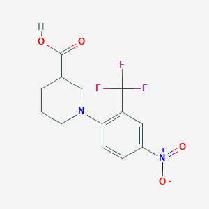 1-[4-Nitro-2-(trifluoromethyl)phenyl]-3-piperidinecarboxylic acid