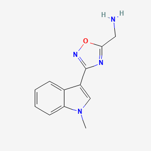 molecular formula C12H12N4O B13894372 [3-(1-Methylindol-3-yl)-1,2,4-oxadiazol-5-yl]methanamine 