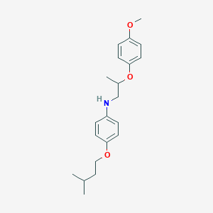 molecular formula C21H29NO3 B1389459 4-(Isopentyloxy)-N-[2-(4-methoxyphenoxy)propyl]-aniline CAS No. 1040689-19-7