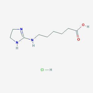 molecular formula C9H18ClN3O2 B1389463 6-(4,5-Dihydro-1H-imidazol-2-ylamino)-hexanoic acid hydrochloride CAS No. 1185300-83-7