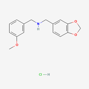 molecular formula C16H18ClNO3 B1389466 Benzo[1,3]dioxol-5-ylmethyl-(3-methoxy-benzyl)-amine hydrochloride CAS No. 1185304-11-3