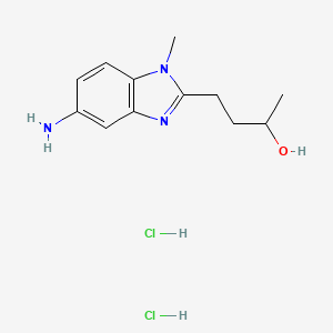 molecular formula C12H19Cl2N3O B1389467 4-(5-Amino-1-methyl-1H-benzoimidazol-2-YL)-butan-2-OL dihydrochloride CAS No. 1158490-09-5