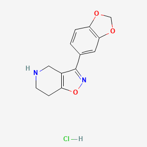molecular formula C13H13ClN2O3 B1389469 3-Benzo[1,3]dioxol-5-yl-4,5,6,7-tetrahydro-isoxazolo[4,5-c]pyridine hydrochloride CAS No. 1185299-90-4