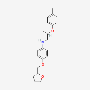 molecular formula C21H27NO3 B1389472 N-[2-(4-Methylphenoxy)propyl]-4-(tetrahydro-2-furanylmethoxy)aniline CAS No. 1040690-59-2