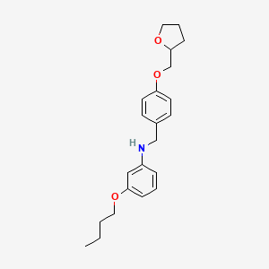 molecular formula C22H29NO3 B1389476 N-(3-Butoxyphenyl)-N-[4-(tetrahydro-2-furanylmethoxy)benzyl]amine CAS No. 1040683-61-1