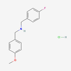 molecular formula C15H17ClFNO B1389480 (4-Fluoro-benzyl)-(4-methoxy-benzyl)-amine hydrochloride CAS No. 1185300-94-0