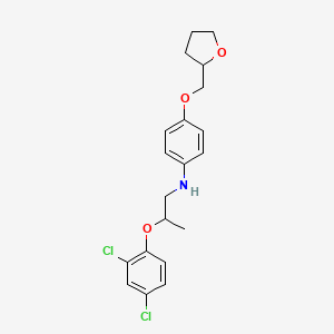 molecular formula C20H23Cl2NO3 B1389491 N-[2-(2,4-Dichlorophenoxy)propyl]-4-(tetrahydro-2-furanylmethoxy)aniline CAS No. 1040690-37-6