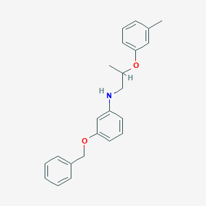 molecular formula C23H25NO2 B1389492 3-(Benzyloxy)-N-[2-(3-methylphenoxy)propyl]aniline CAS No. 1040688-54-7