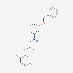 molecular formula C24H27NO2 B1389498 3-(Benzyloxy)-N-[2-(2,5-dimethylphenoxy)propyl]-aniline CAS No. 1040688-60-5