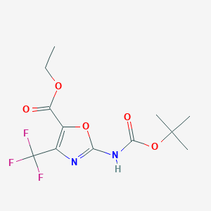 Ethyl 2-[(tert-butoxycarbonyl)amino]-4-(trifluoromethyl)-1,3-oxazole-5-carboxylate