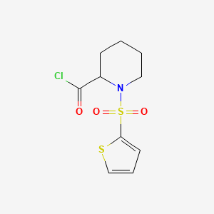 molecular formula C10H12ClNO3S2 B1389511 1-(2-Thienylsulfonyl)piperidine-2-carbonyl chloride CAS No. 941867-69-2