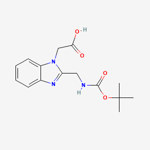molecular formula C15H19N3O4 B1389521 (2-{[(tert-butoxycarbonyl)amino]methyl}-1H-benzimidazol-1-yl)acetic acid CAS No. 1207044-25-4