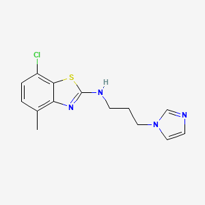 molecular formula C14H15ClN4S B1389524 N-(3-(1H-imidazol-1-yl)propyl)-7-chloro-4-methylbenzo[d]thiazol-2-amine CAS No. 1204297-21-1