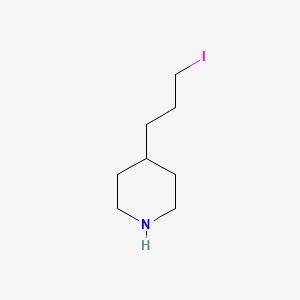 molecular formula C8H16IN B13895516 4-(3-Iodopropyl)piperidine 