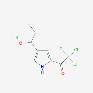 molecular formula C9H10Cl3NO2 B1389553 2,2,2-trichloro-1-[4-(1-hydroxypropyl)-1H-pyrrol-2-yl]-1-ethanone CAS No. 1135283-05-4