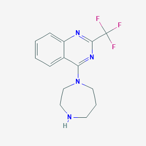 molecular formula C14H15F3N4 B1389558 4-(1,4-Diazepan-1-yl)-2-(trifluoromethyl)quinazoline CAS No. 1190198-38-9