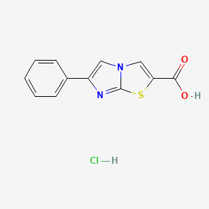 molecular formula C12H9ClN2O2S B1389560 6-Phenylimidazo[2,1-b][1,3]thiazole-2-carboxylic acid hydrochloride CAS No. 1177093-02-5