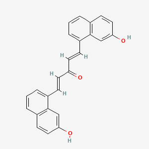 molecular formula C25H18O3 B13895619 (1E,4E)-1,5-bis(7-hydroxynaphthalen-1-yl)penta-1,4-dien-3-one 