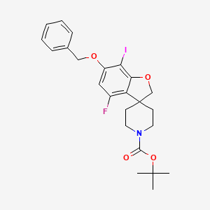 molecular formula C24H27FINO4 B13895628 tert-butyl 6-benzyloxy-4-fluoro-7-iodo-spiro[2H-benzofuran-3,4'-piperidine]-1'-carboxylate 