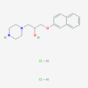 molecular formula C17H24Cl2N2O2 B1389566 1-(Naphthalen-2-yloxy)-3-piperazin-1-yl-propan-2-ol dihydrochloride CAS No. 1185304-21-5