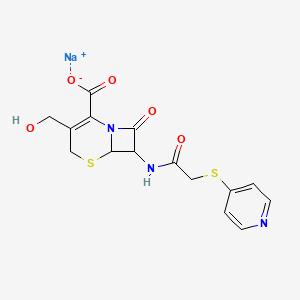 Sodium;3-(hydroxymethyl)-8-oxo-7-[(2-pyridin-4-ylsulfanylacetyl)amino]-5-thia-1-azabicyclo[4.2.0]oct-2-ene-2-carboxylate