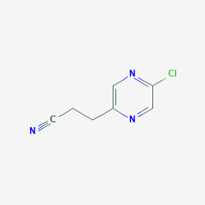 molecular formula C7H6ClN3 B13895750 3-(5-Chloropyrazin-2-yl)propanenitrile 