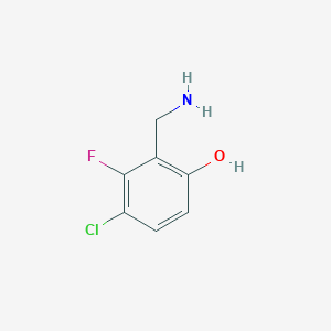 molecular formula C7H7ClFNO B13895827 2-(Aminomethyl)-4-chloro-3-fluorophenol 