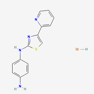 molecular formula C14H13BrN4S B1389588 N-(4-Pyridin-2-YL-thiazol-2-YL)-benzene-1,4-diamine hydrobromide CAS No. 1185302-23-1