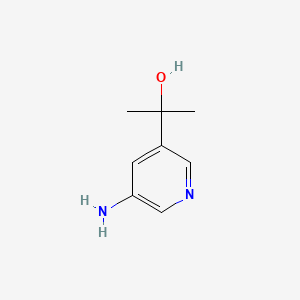 molecular formula C8H12N2O B13895910 2-(5-Aminopyridin-3-yl)propan-2-ol 