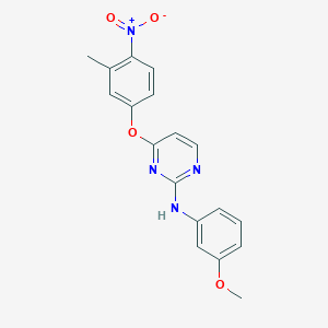 molecular formula C18H16N4O4 B13895922 (3-Methoxy-phenyl)-[4-(3-methyl-4-nitro-phenoxy)-pyrimidin-2-yl]-amine 