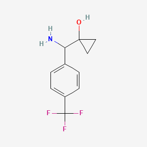 molecular formula C11H12F3NO B13895955 1-(Amino(4-(trifluoromethyl)phenyl)methyl)cyclopropanol 