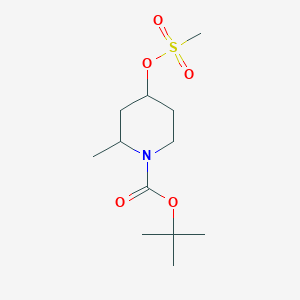 molecular formula C12H23NO5S B13895962 tert-butyl (2R,4R)-2-methyl-4-methylsulfonyloxy-piperidine-1-carboxylate 