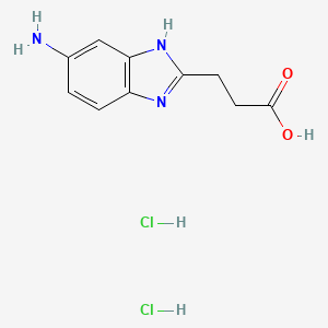 molecular formula C10H13Cl2N3O2 B1389598 3-(5-Amino-1H-benzoimidazol-2-YL)-propionic acid dihydrochloride CAS No. 1158308-31-6