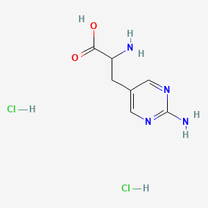 molecular formula C7H12Cl2N4O2 B13896000 2-Amino-3-(2-aminopyrimidin-5-yl)propanoic acid;dihydrochloride 