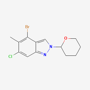 molecular formula C13H14BrClN2O B13896052 4-Bromo-6-chloro-5-methyl-2-tetrahydropyran-2-YL-indazole 