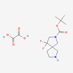 molecular formula C14H22F2N2O6 B13896060 Tert-butyl 4,4-difluoro-2,7-diazaspiro[4.4]nonane-2-carboxylate;oxalic acid 