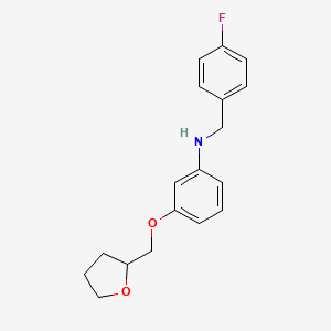 molecular formula C18H20FNO2 B1389607 N-(4-Fluorobenzyl)-3-(tetrahydro-2-furanylmethoxy)aniline CAS No. 1040681-26-2