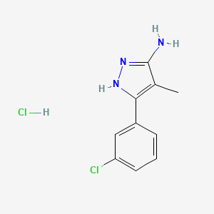 molecular formula C10H11Cl2N3 B1389608 5-(3-Chloro-phenyl)-4-methyl-2H-pyrazol-3-ylamine hydrochloride CAS No. 1238277-87-6