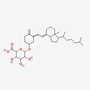 molecular formula C33H52O7 B13896081 6-[3-[2-[7a-methyl-1-(6-methylheptan-2-yl)-2,3,3a,5,6,7-hexahydro-1H-inden-4-ylidene]ethylidene]-4-methylidenecyclohexyl]oxy-3,4,5-trihydroxyoxane-2-carboxylic acid 