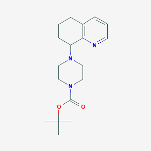 molecular formula C18H27N3O2 B13896102 Tert-butyl 4-(5,6,7,8-tetrahydroquinolin-8-yl)piperazine-1-carboxylate 