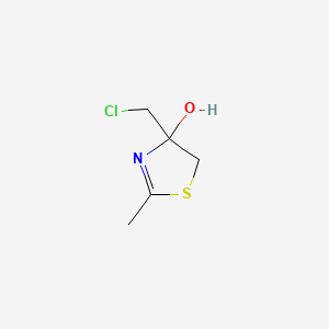 molecular formula C5H8ClNOS B13896110 4-(chloromethyl)-2-methyl-5H-1,3-thiazol-4-ol 