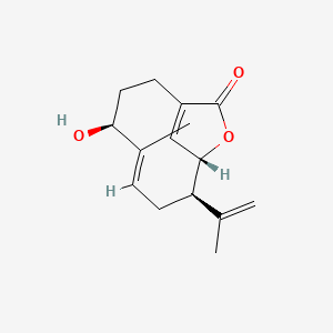 molecular formula C15H20O3 B13896135 10-Oxabicyclo[7.2.1]dodeca-5,12-dien-11-one, 4-hydroxy-5-methyl-8-(1-methylethenyl)-, (4S,5E,8R,9R)- CAS No. 108885-62-7