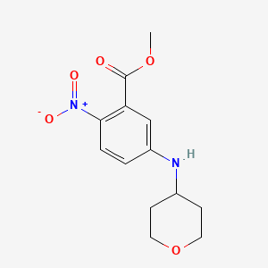 molecular formula C13H16N2O5 B13896145 Methyl 2-nitro-5-(oxan-4-ylamino)benzoate 