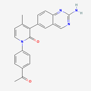 molecular formula C22H18N4O2 B13896193 1-(4-acetylphenyl)-3-(2-aminoquinazolin-6-yl)-4-methylpyridin-2(1H)-one 