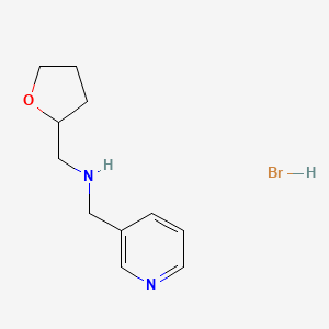 molecular formula C11H17BrN2O B1389620 Pyridin-3-ylmethyl-(tetrahydro-furan-2-ylmethyl)-amine hydrobromide CAS No. 1185299-21-1