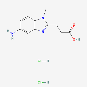 molecular formula C11H15Cl2N3O2 B1389621 3-(5-Amino-1-methyl-1H-benzoimidazol-2-YL)-propionic acid dihydrochloride CAS No. 1158306-75-2